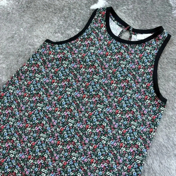 LOFT Floral Rib Trim Mixed Media Tank - Picture 4 of 12